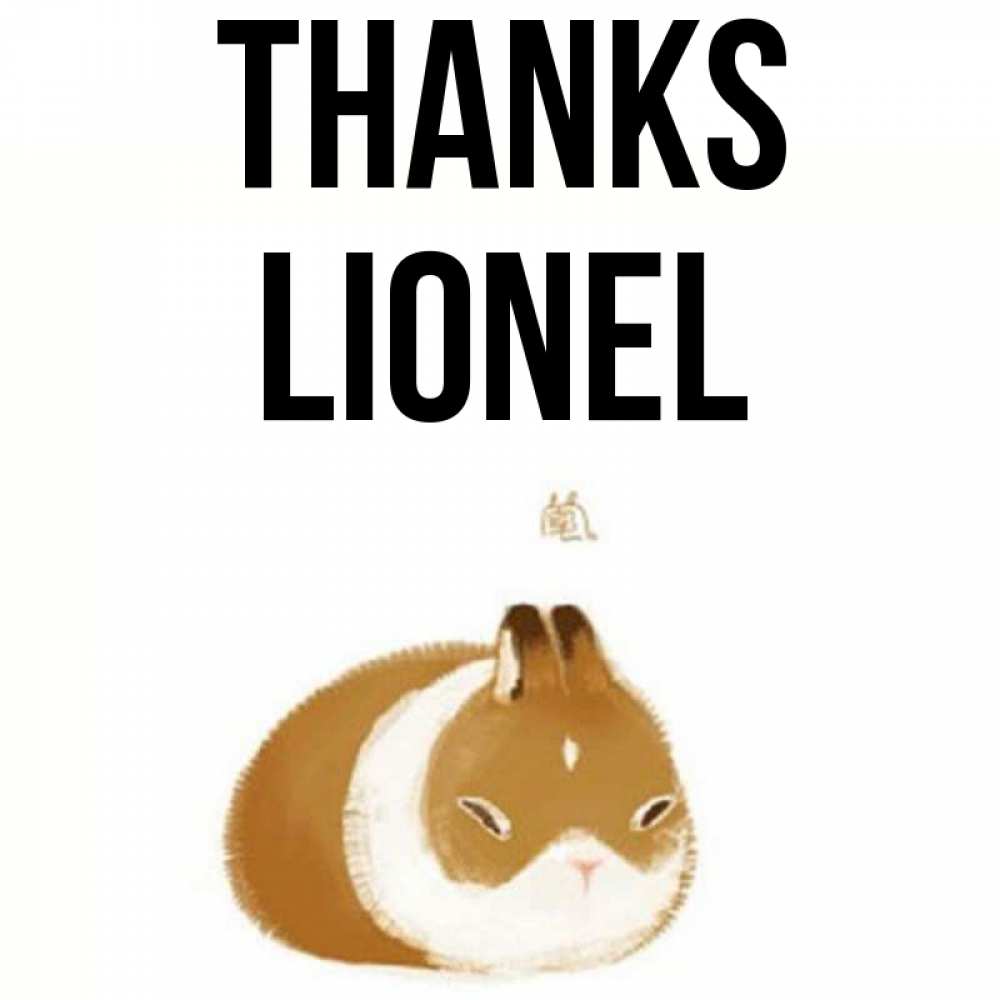 Greetings card с именем, Lionel Thanks коричнево белый домашний питомец Greetings with text for free download 