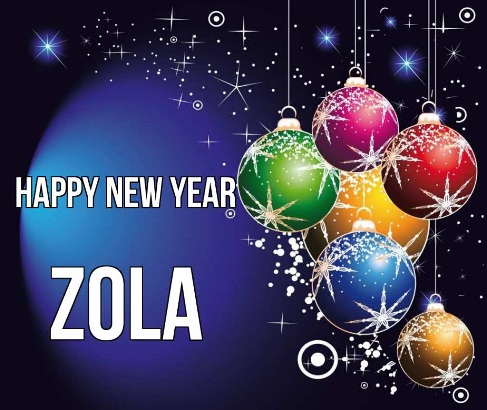 Greetings card с именем, Zola Happy New Year новый год Greetings with text for free download 