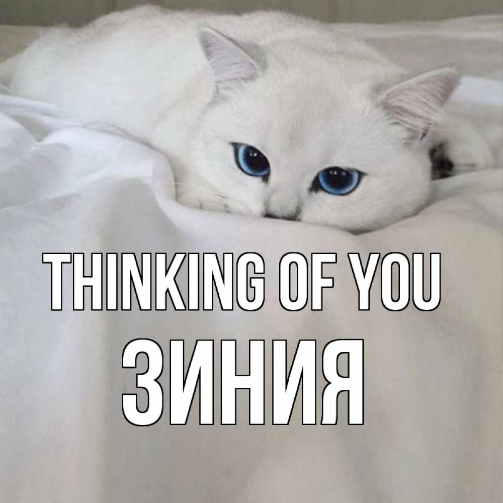 Greetings card с именем, ЗИНИЯ Thinking of you я очень по тебе скучаю и тоскую Greetings with text for free download 