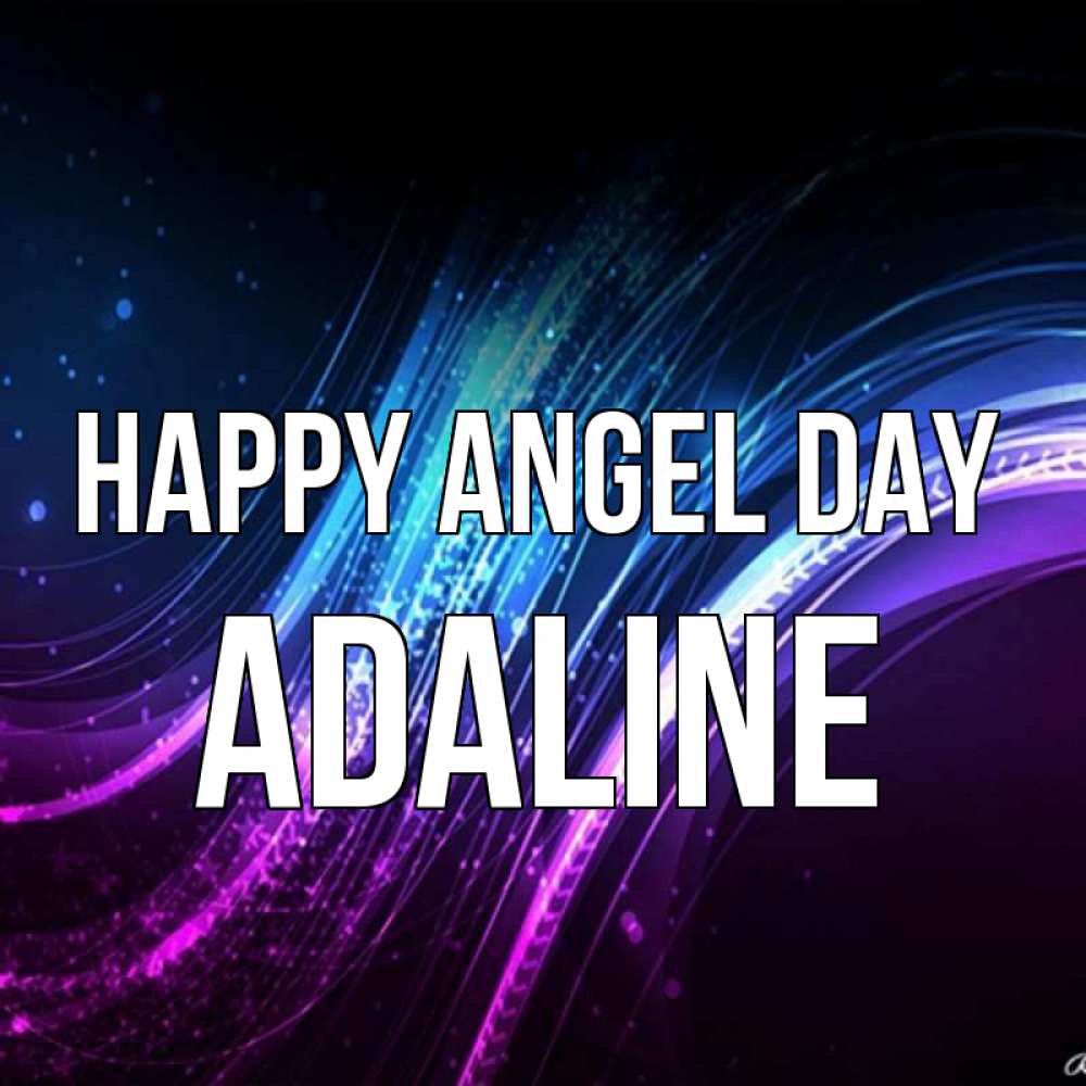 Greetings card с именем, Adaline happy angel day фиолетовый фон Greetings with text for free download 