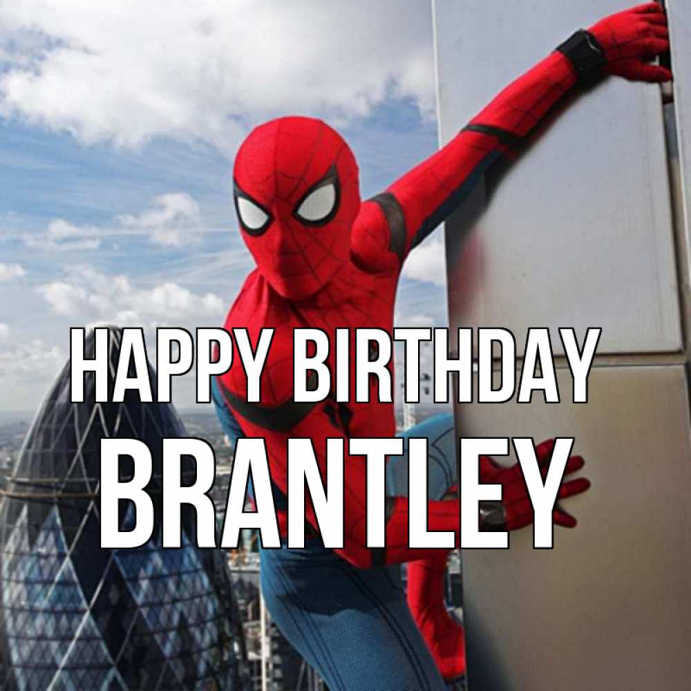 Greetings card с именем, Brantley Happy Birthday Марвел Greetings with text for free download 