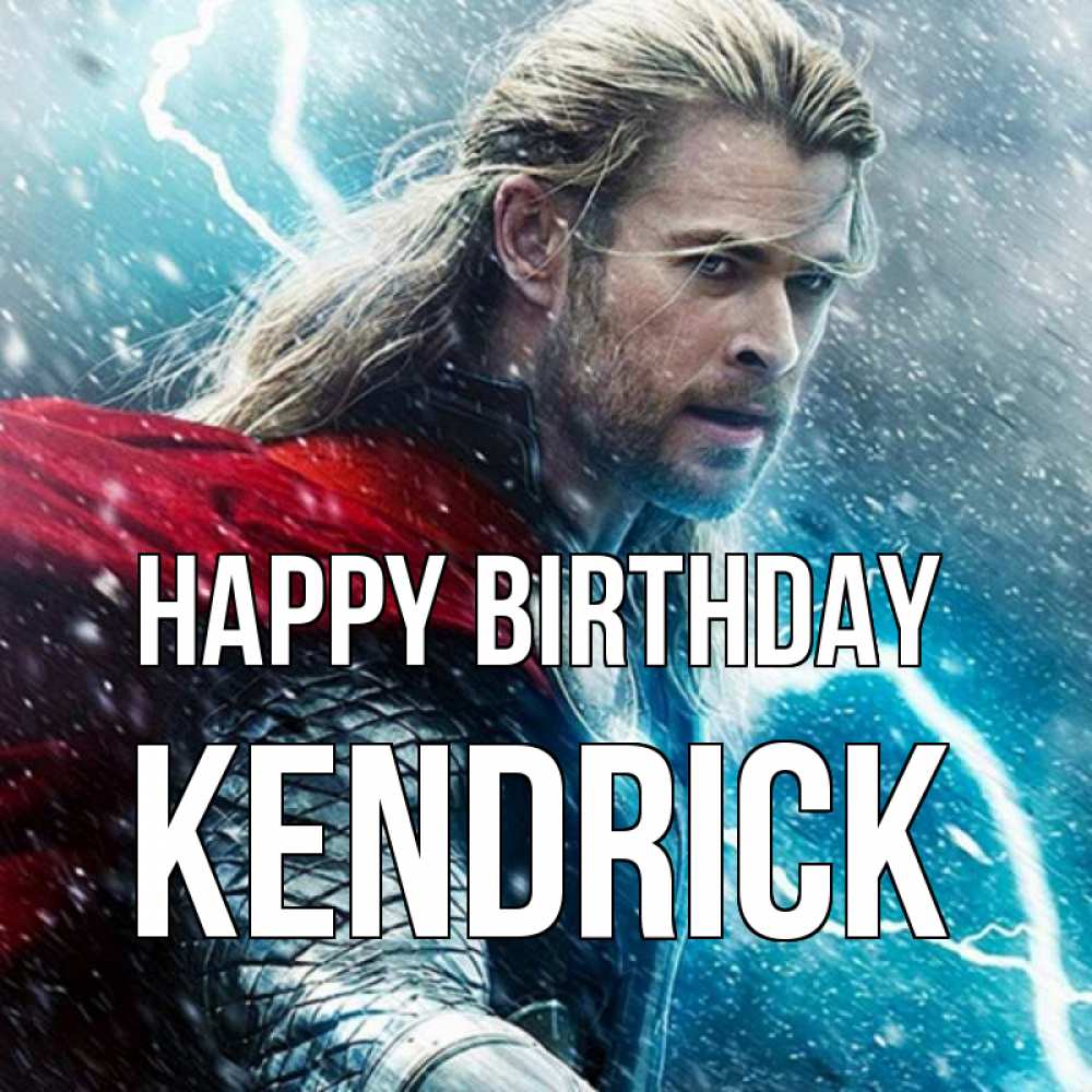 Greetings card с именем, Kendrick Happy Birthday марвел боги Greetings with text for free download 