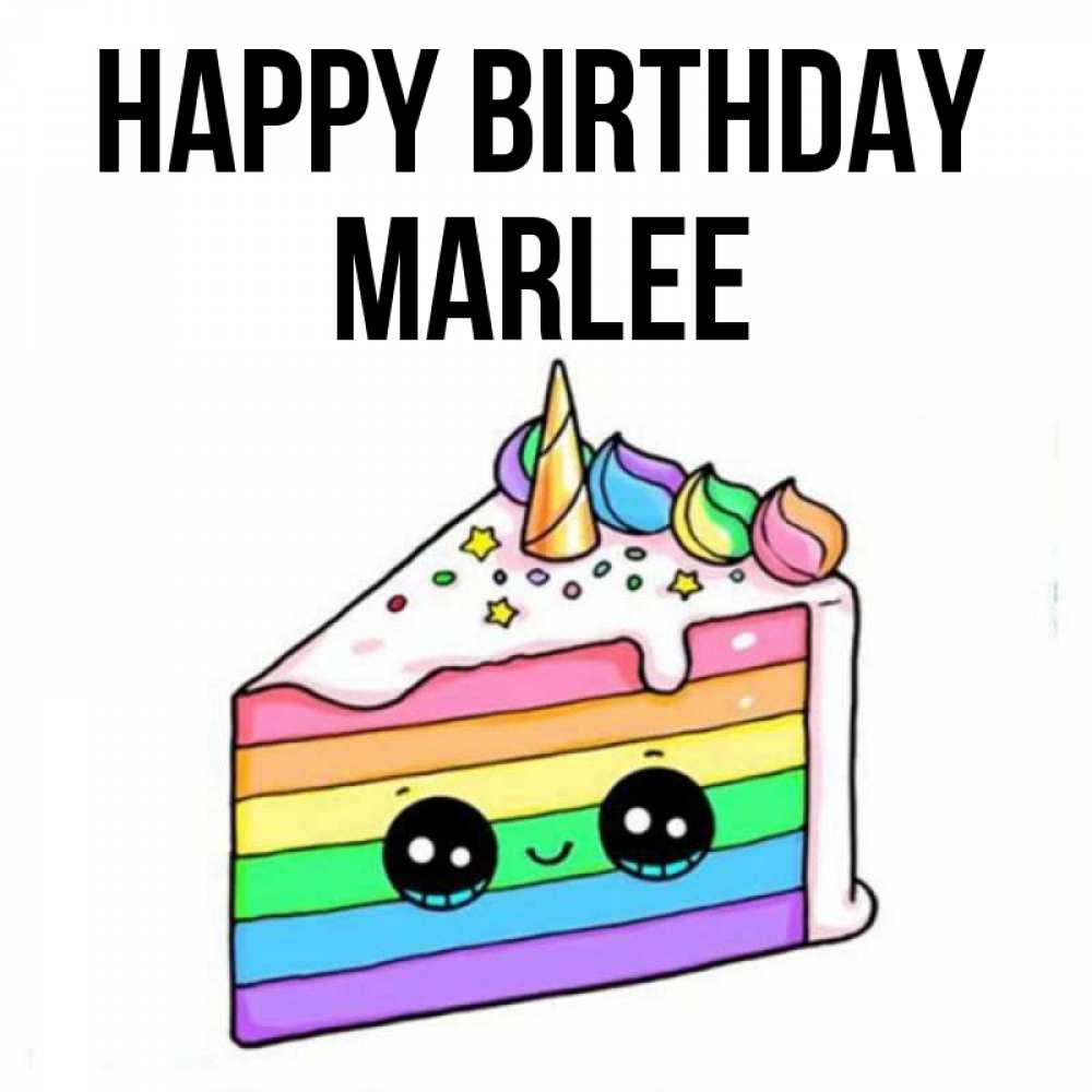 Greetings card с именем, Marlee Happy Birthday с днем варенья Greetings with text for free download 