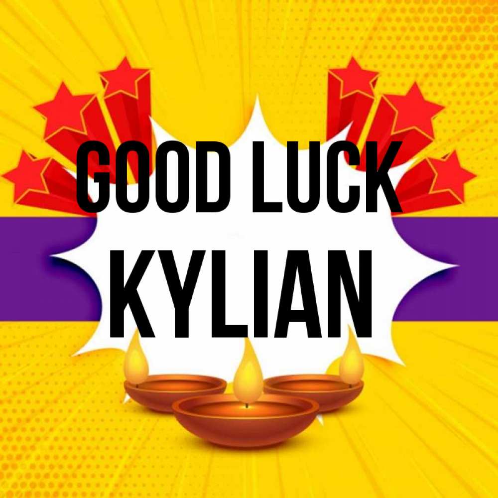 Greetings card с именем, Kylian Good luck векторное изображение Greetings with text for free download 