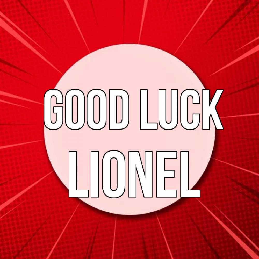 Greetings card с именем, Lionel Good luck розовая кнопка Greetings with text for free download 