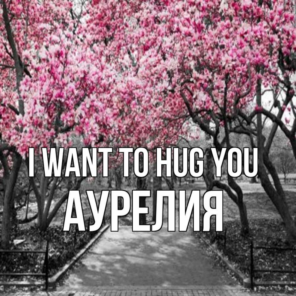 Greetings card с именем, Аурелия I want to hug you обработанное фото Greetings with text for free download 