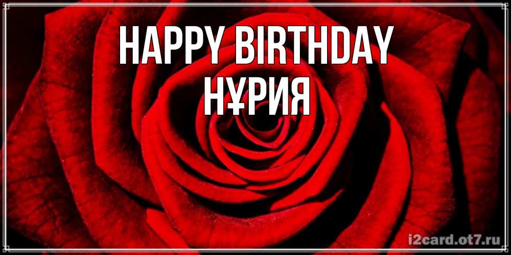 Greetings card с именем, НҰРИЯ Happy Birthday алая роза Greetings with text for free download 