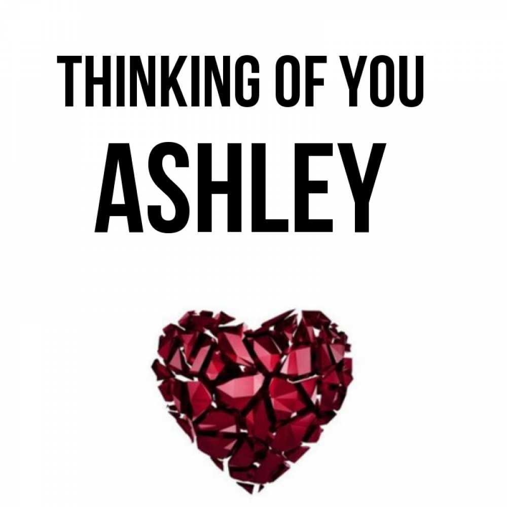 Greetings card с именем, Ashley Thinking of you рубиновое 1 Greetings with text for free download 