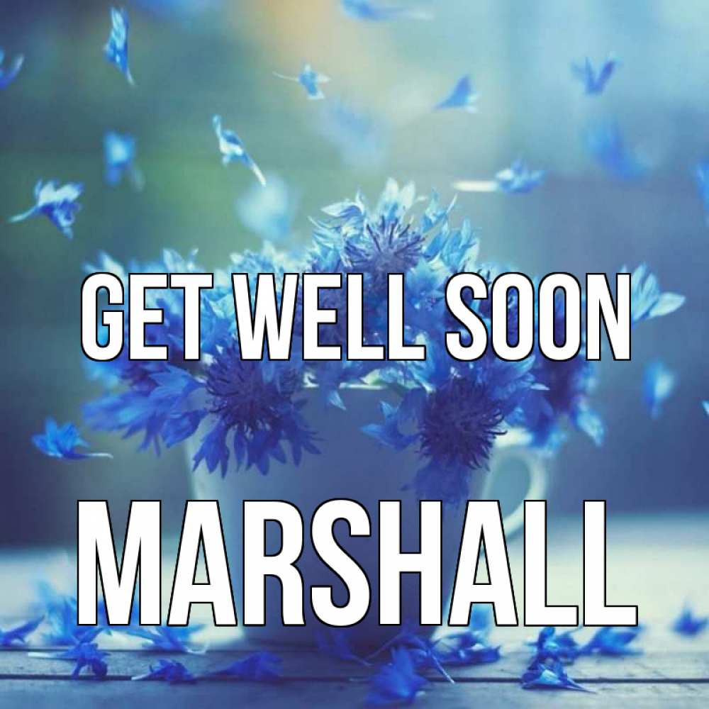 Greetings card с именем, Marshall Get well soon кружка с зельем и цветами Greetings with text for free download 