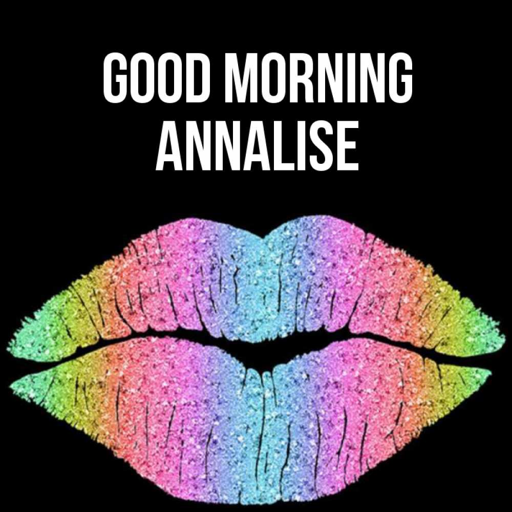 Greetings card с именем, Annalise Good morning радужные губы Greetings with text for free download 