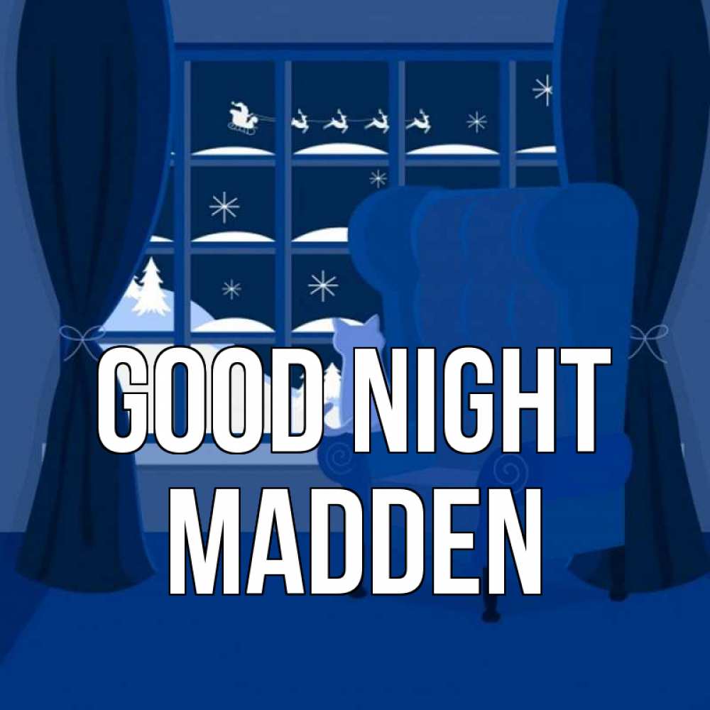 Greetings card с именем, Madden Good night зимняя тема Greetings with text for free download 
