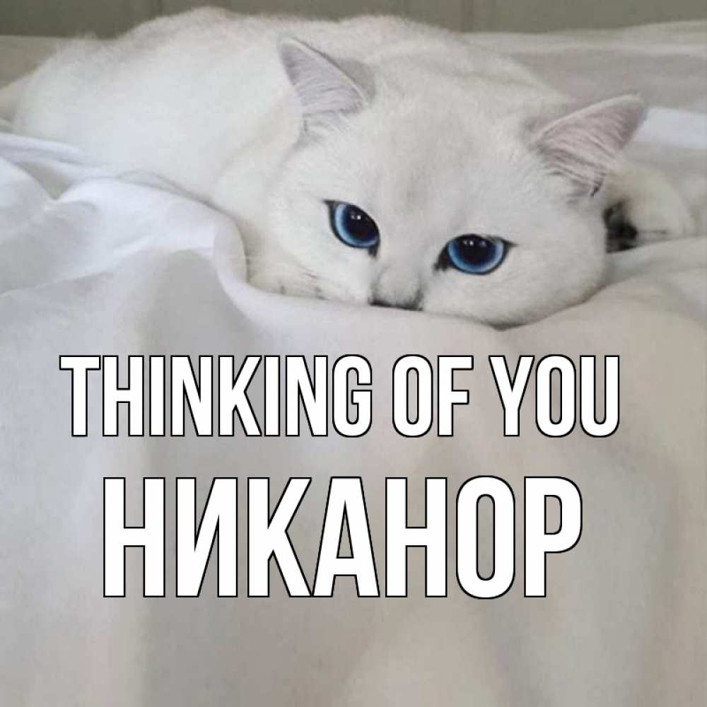 Greetings card с именем, Никанор Thinking of you я очень по тебе скучаю и тоскую Greetings with text for free download 