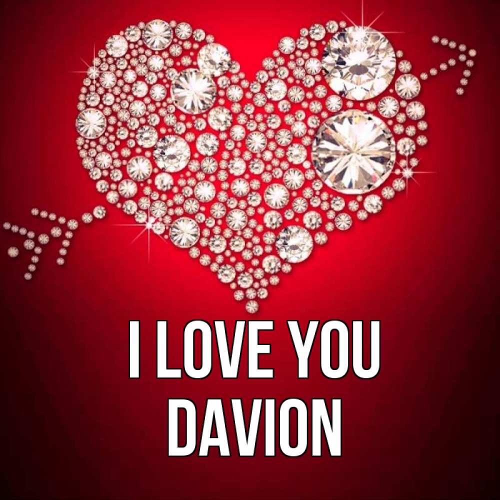 Greetings card с именем, Davion I love you стрела купидона Greetings with text for free download 