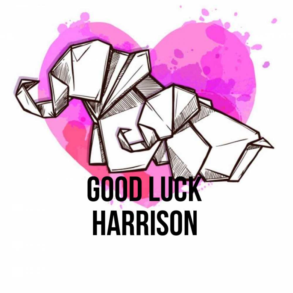 Greetings card с именем, Harrison Good luck оригами Greetings with text for free download 
