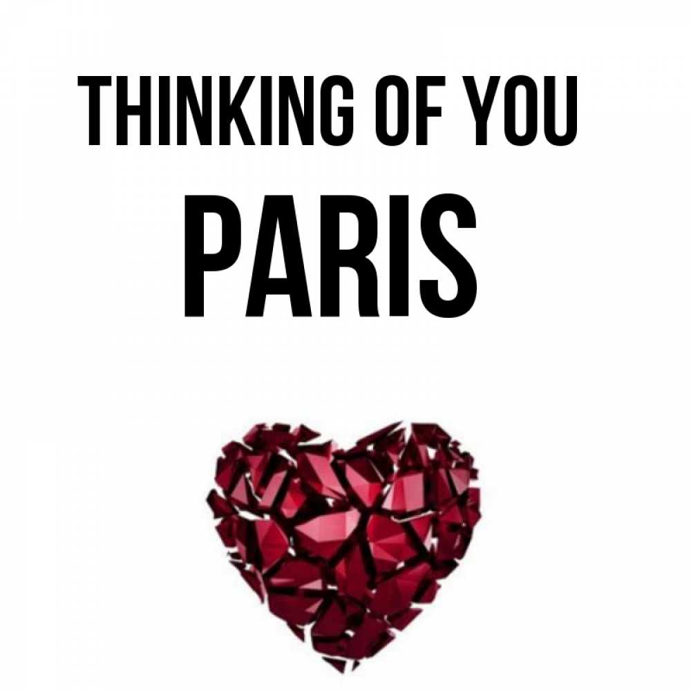 Greetings card с именем, Paris Thinking of you рубиновое 1 Greetings with text for free download 