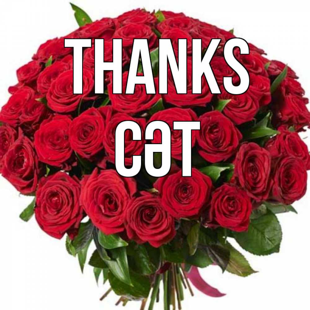 Greetings card с именем, СӘТ Thanks букет красных роз Greetings with text for free download 