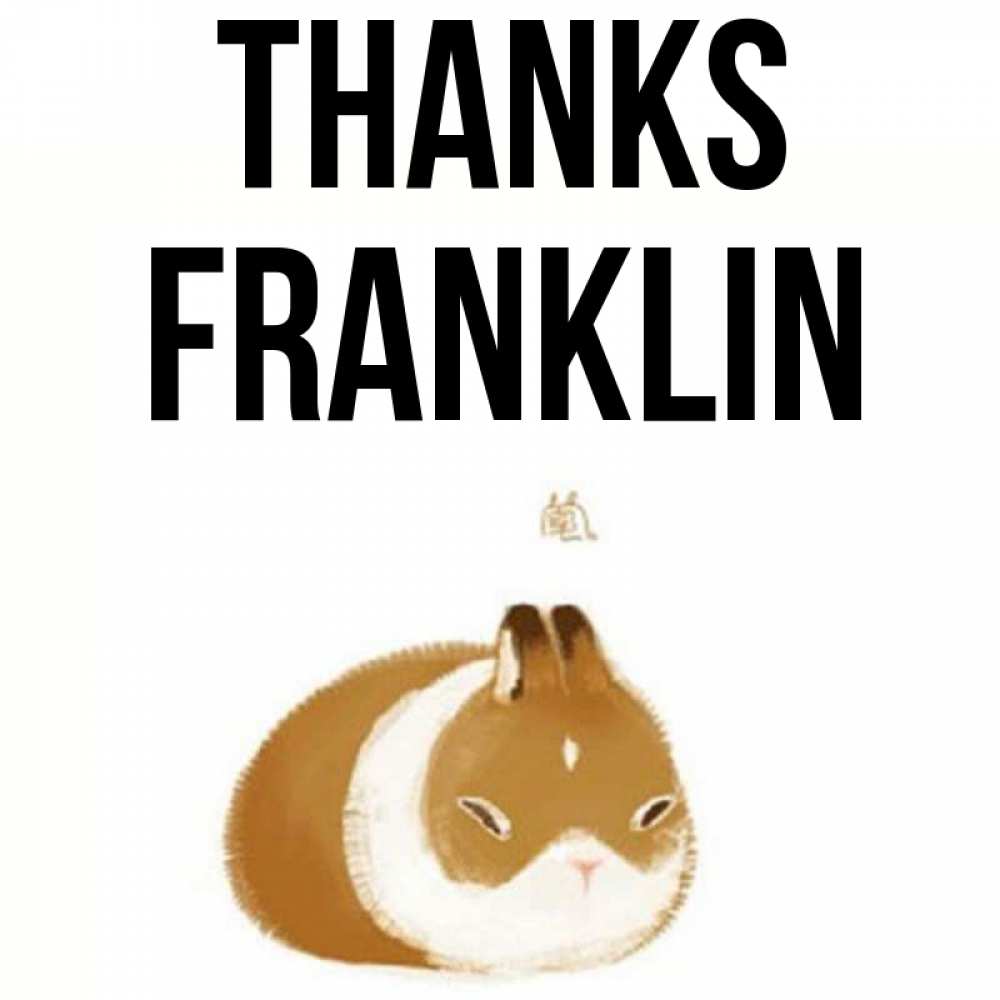 Greetings card с именем, Franklin Thanks коричнево белый домашний питомец Greetings with text for free download 