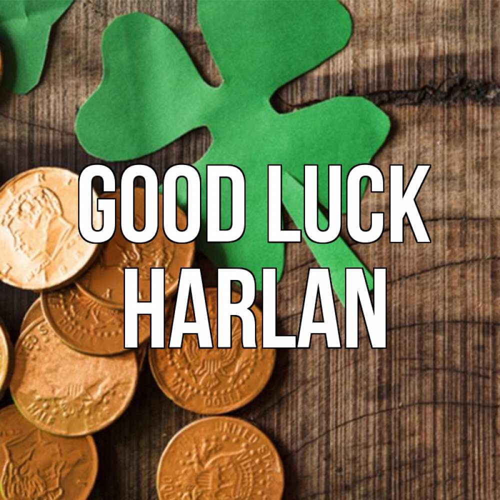 Greetings card с именем, Harlan Good luck деревянный фон Greetings with text for free download 