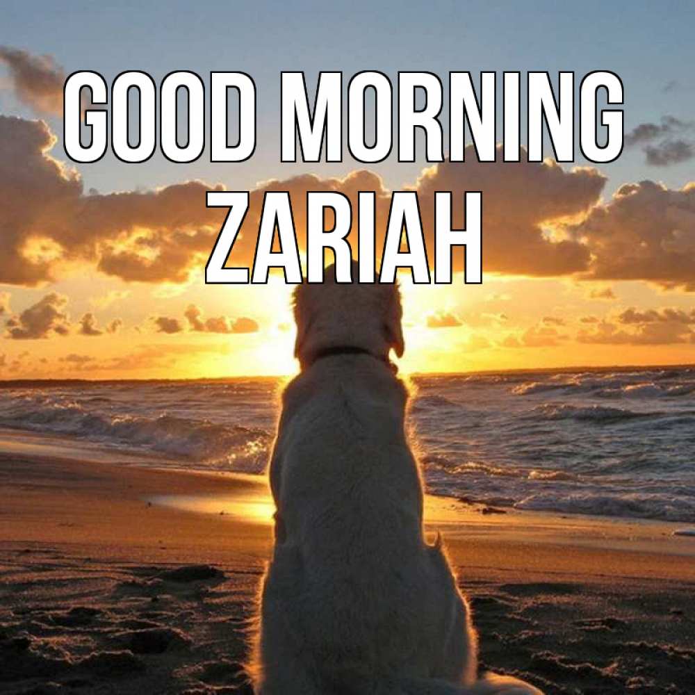 Greetings card с именем, Zariah Good morning восход солнца Greetings with text for free download 