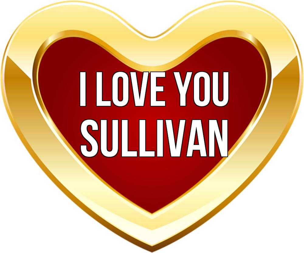 Greetings card с именем, Sullivan I love you из краски Greetings with text for free download 