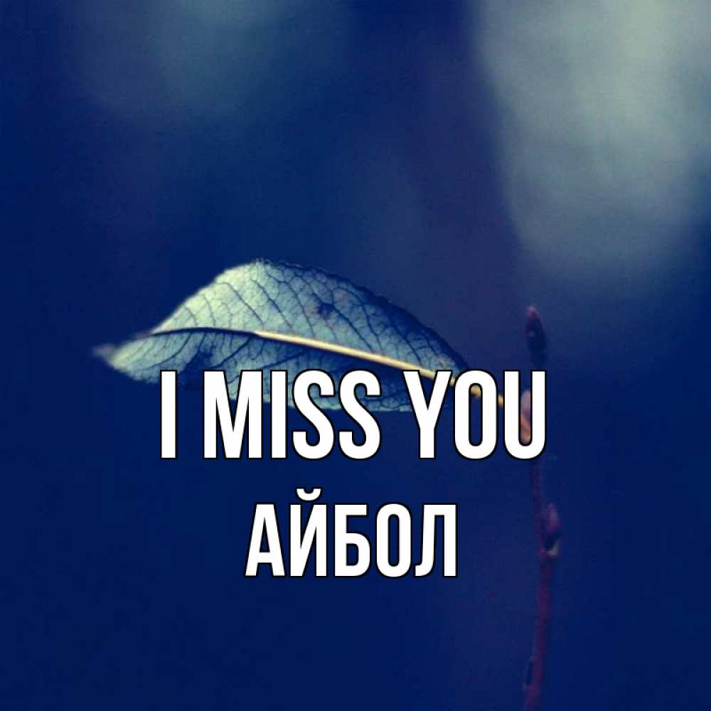 Greetings card с именем, Айбол I miss you одна ветка 1 Greetings with text for free download 