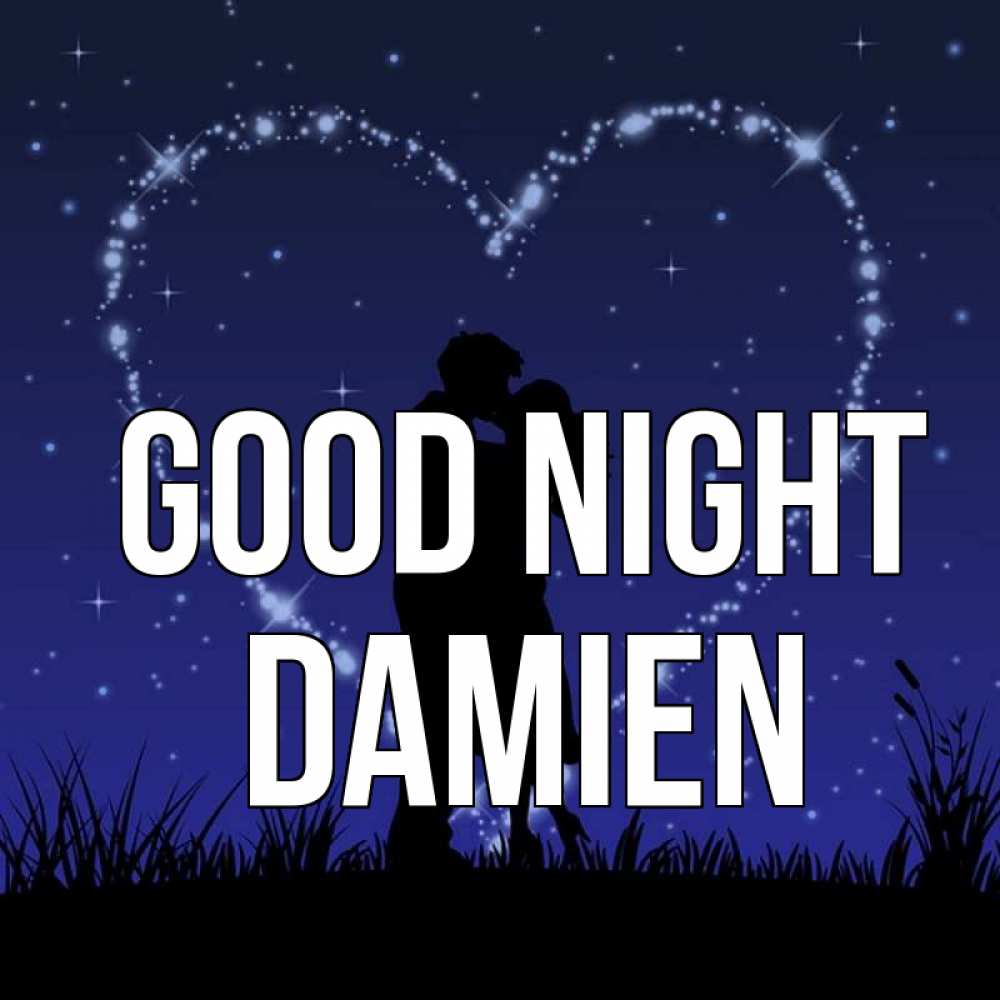 Greetings card с именем, Damien Good night сладких снов Greetings with text for free download 