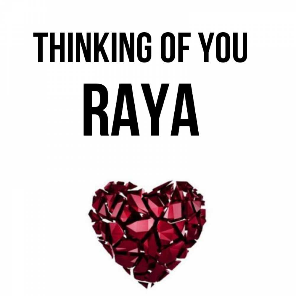 Greetings card с именем, Raya Thinking of you рубиновое 1 Greetings with text for free download 