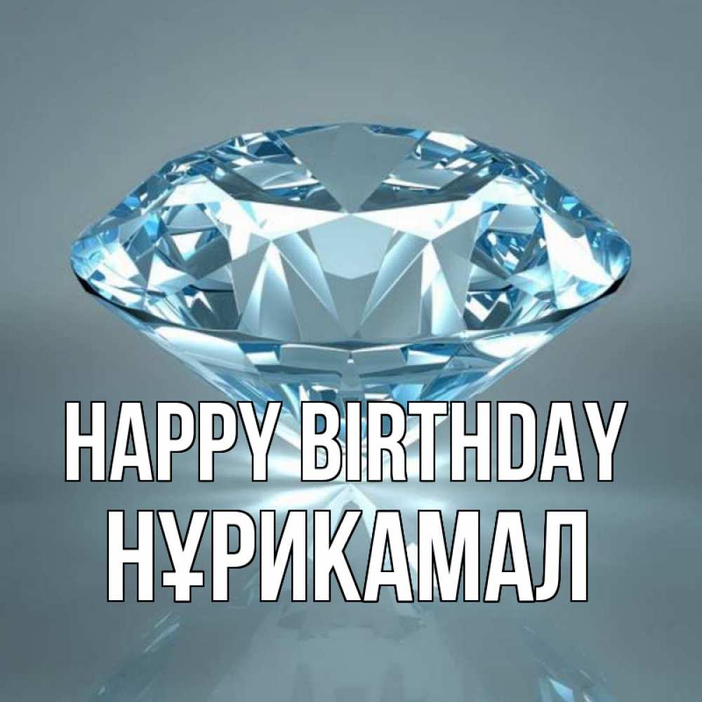 Greetings card с именем, НҰРИКАМАЛ Happy Birthday с бриллиантом голубого цвета Greetings with text for free download 