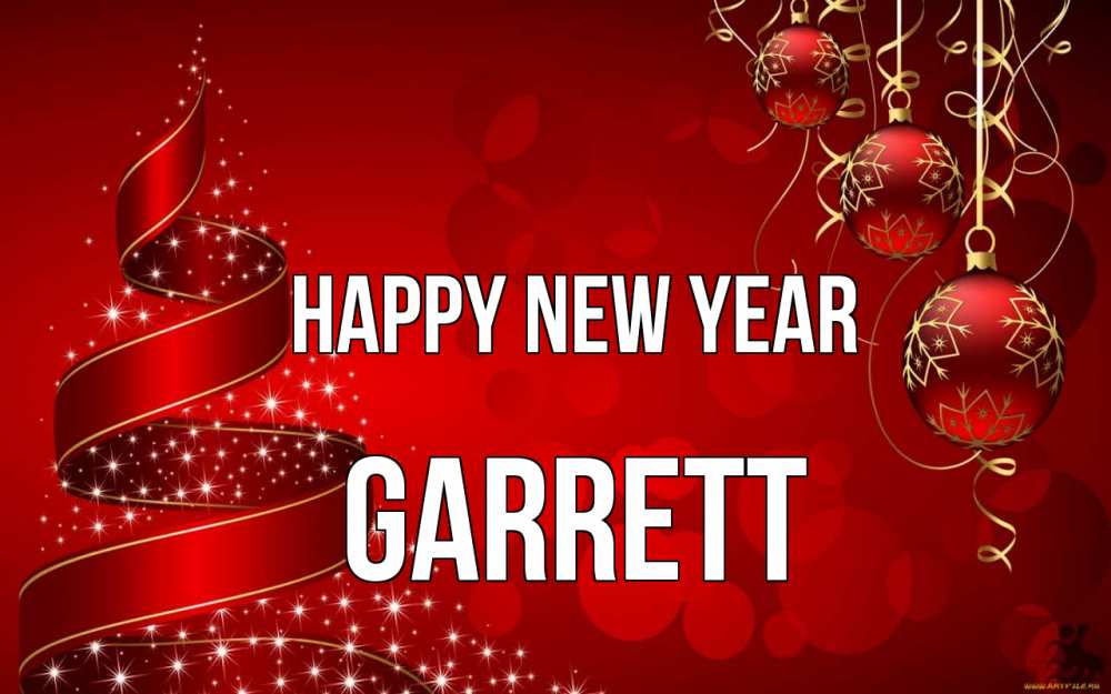 Greetings card с именем, Garrett Happy New Year новый год Greetings with text for free download 