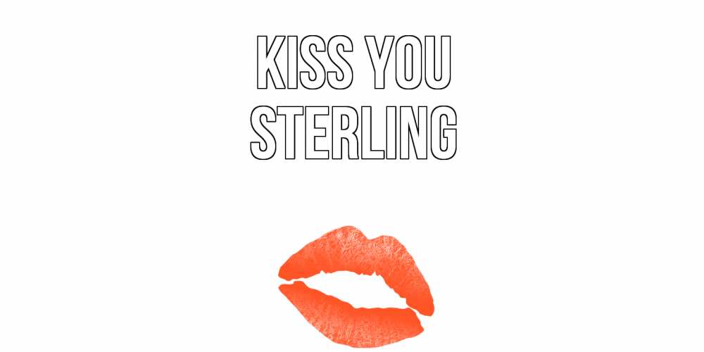 Greetings card с именем, Sterling Kiss you поцелуй Greetings with text for free download 
