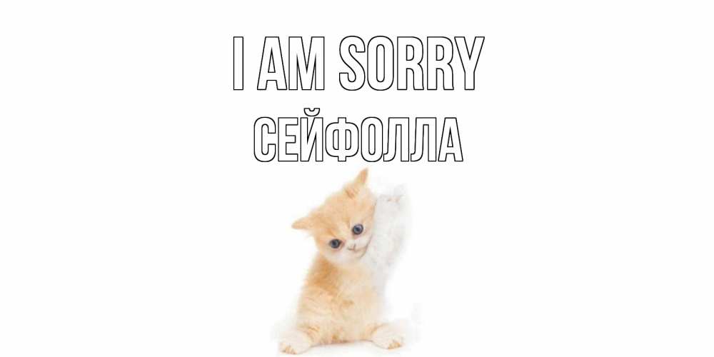 Greetings card с именем, СЕЙФОЛЛА I am sorry кот Greetings with text for free download 
