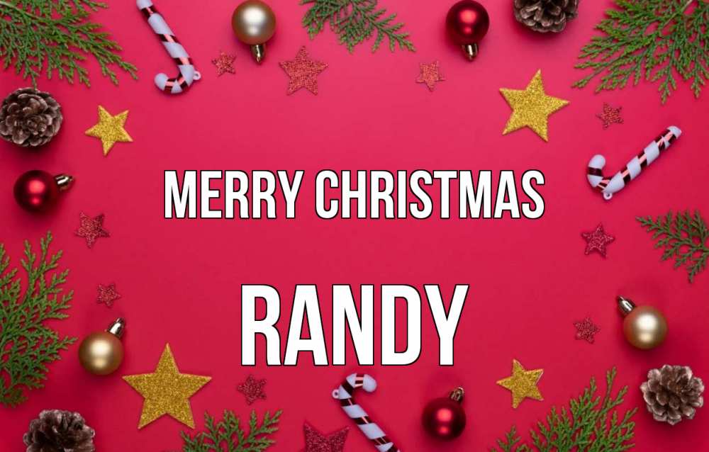 Greetings card с именем, Randy Merry Christmas с рождеством Greetings with text for free download 
