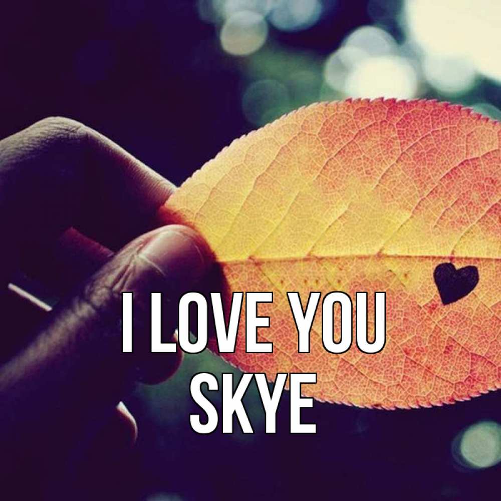 Greetings card с именем, Skye I love you держу лист Greetings with text for free download 