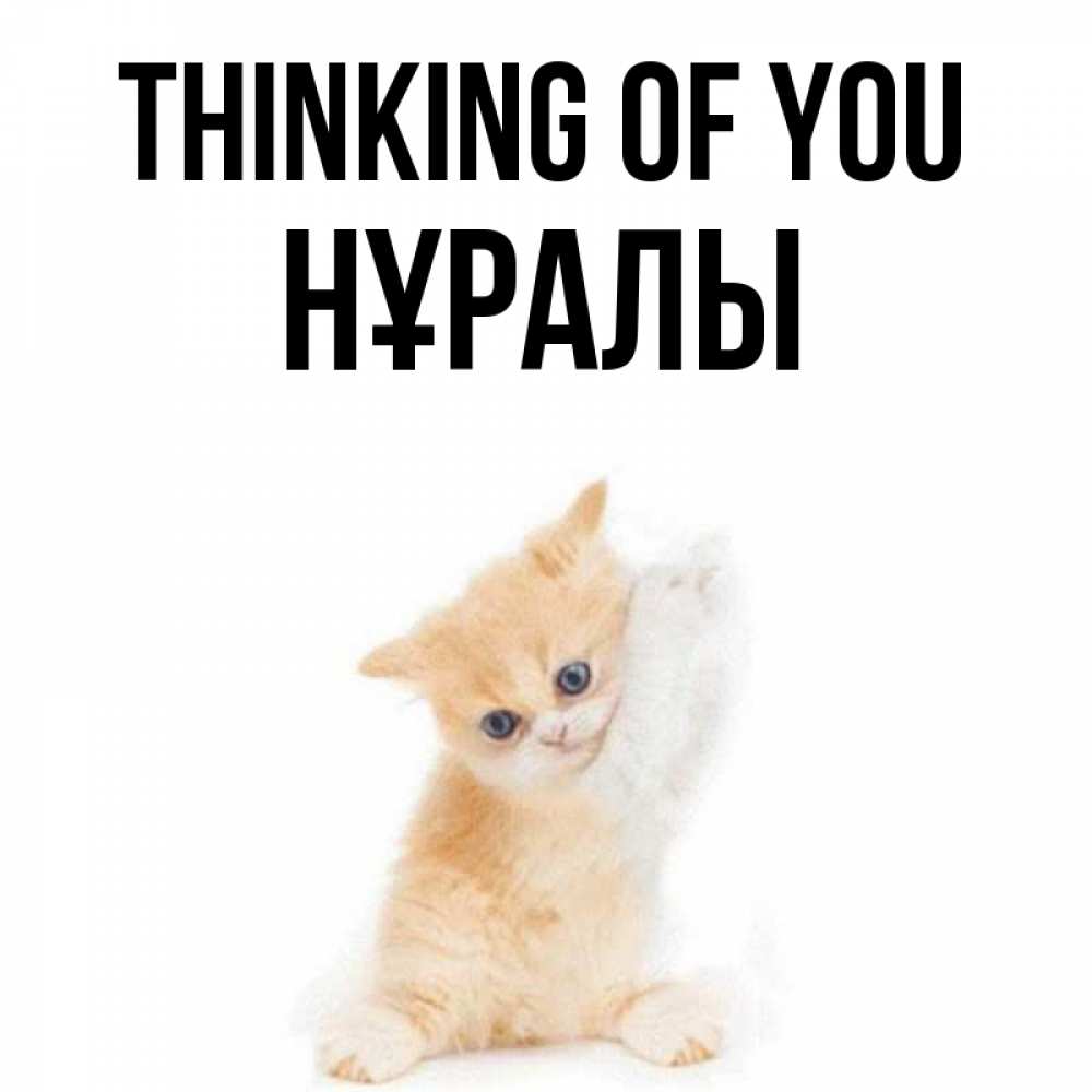 Greetings card с именем, НҰРАЛЫ Thinking of you зверушки и милота Greetings with text for free download 