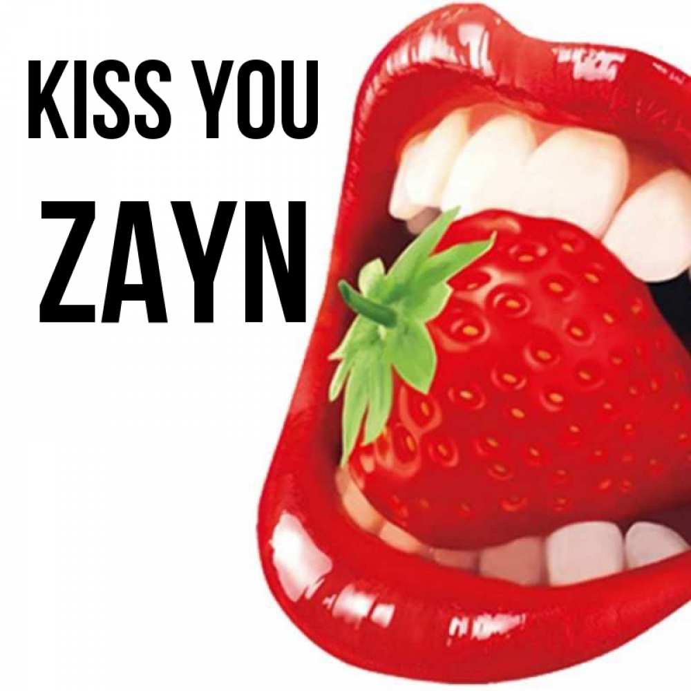Greetings card с именем, Zayn Kiss you открытка с яркими губами Greetings with text for free download 