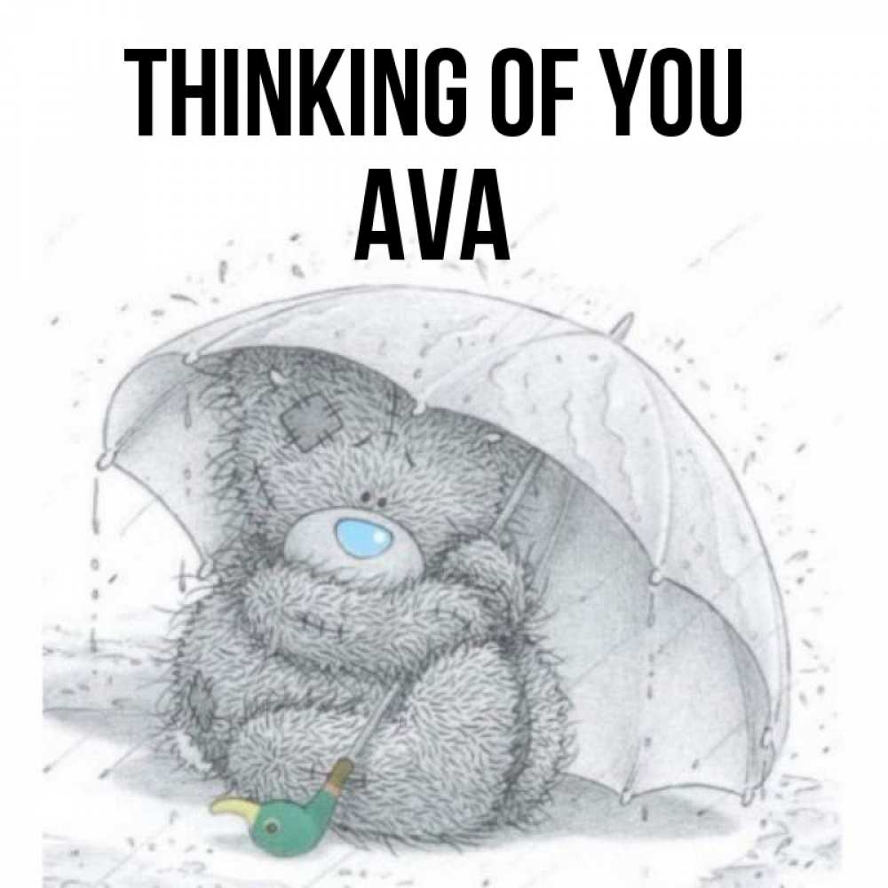 Greetings card с именем, Ava Thinking of you весеннее или осеннее настроение Greetings with text for free download 