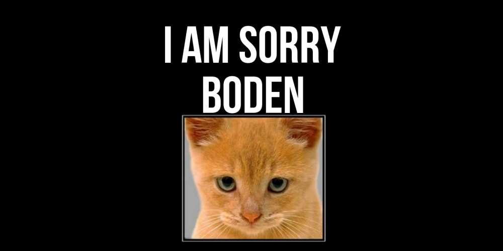 Greetings card с именем, Boden I am sorry рыжий грустный кот просит прощения Greetings with text for free download 
