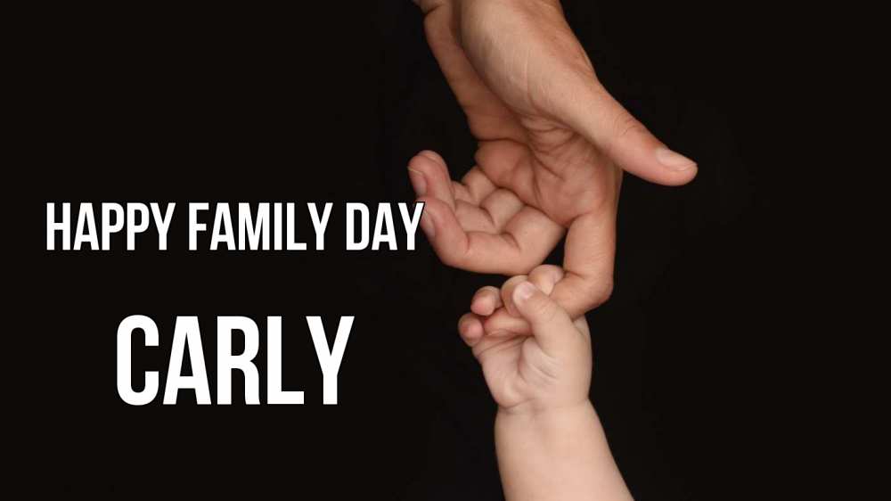 Greetings card с именем, Carly happy family day с днем семьи Greetings with text for free download 