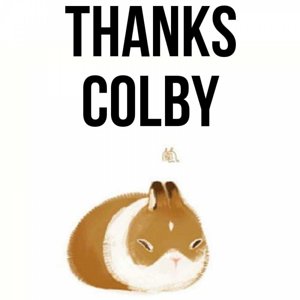 Greetings card с именем, Colby Thanks коричнево белый домашний питомец Greetings with text for free download 