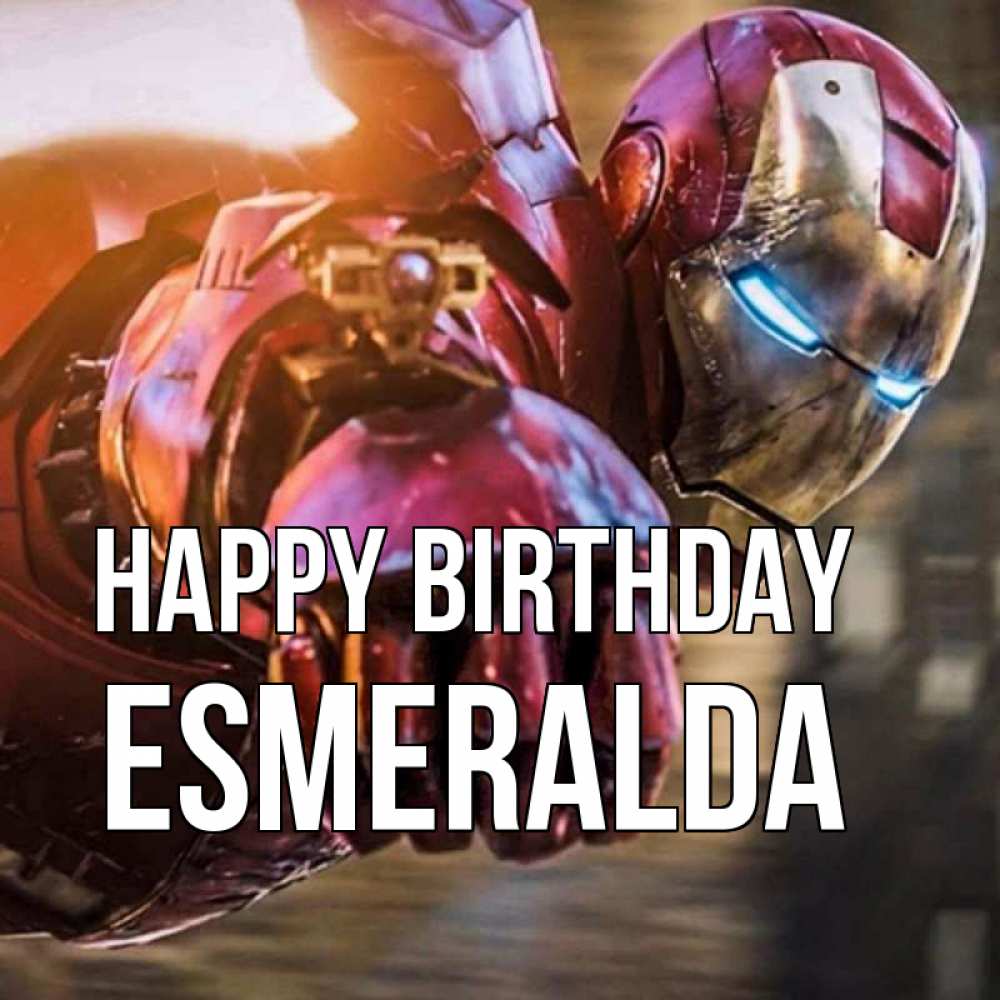 Greetings card с именем, Esmeralda Happy Birthday марвел супергерои в костюме Greetings with text for free download 