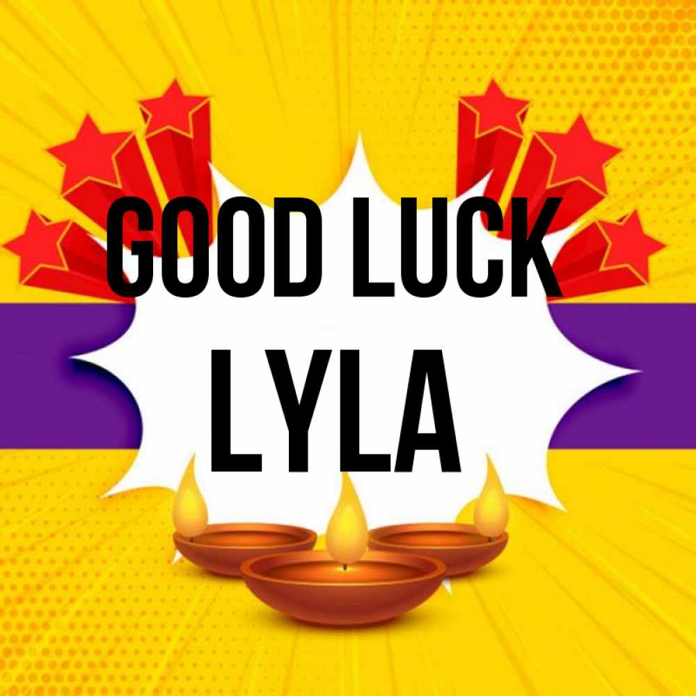 Greetings card с именем, Lyla Good luck векторное изображение Greetings with text for free download 