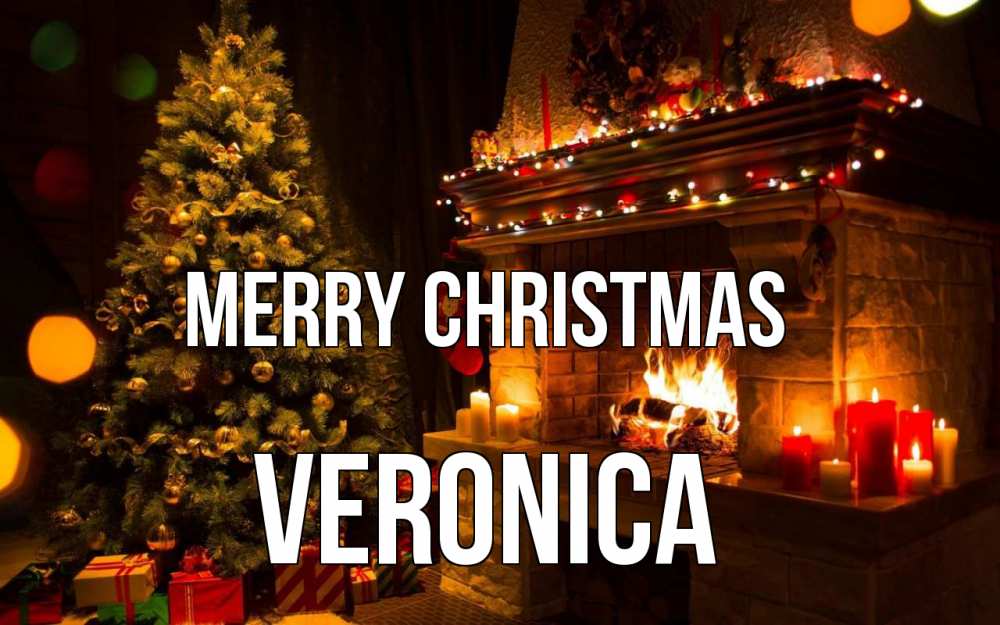Greetings card с именем, Veronica Merry Christmas новый год Greetings with text for free download 