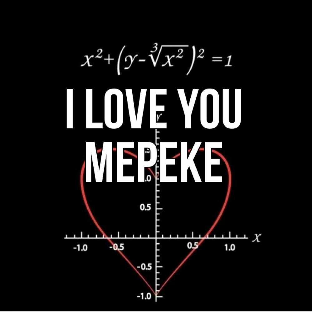 Greetings card с именем, МЕРЕКЕ I love you сердечная формула Greetings with text for free download 