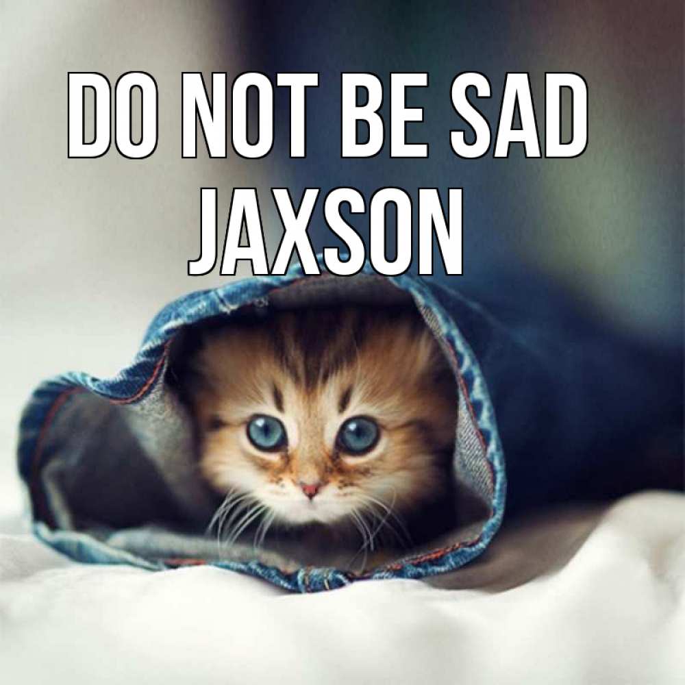 Greetings card с именем, Jaxson Do not be sad рыжик котик Greetings with text for free download 