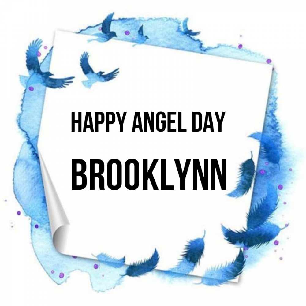 Greetings card с именем, Brooklynn happy angel day красивые птицы летят Greetings with text for free download 