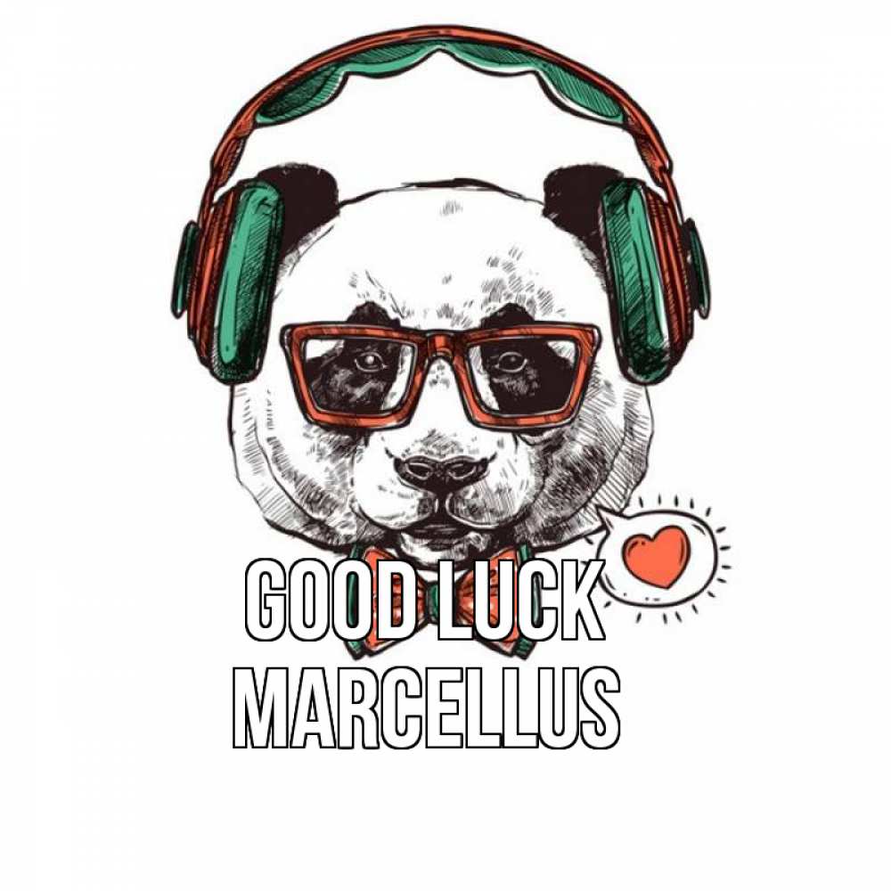 Greetings card с именем, Marcellus Good luck деловой пес Greetings with text for free download 