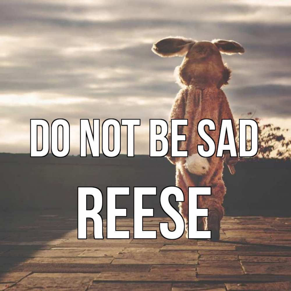 Greetings card с именем, Reese Do not be sad со спины Greetings with text for free download 