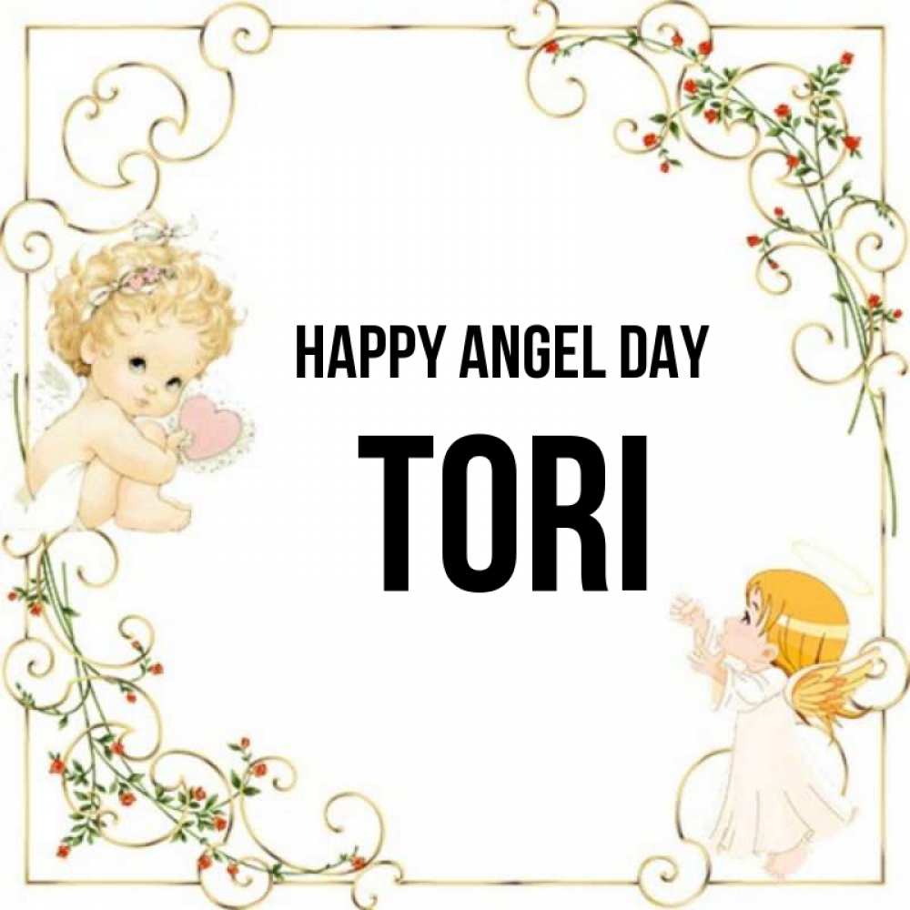Greetings card с именем, Tori happy angel day ангелы желают прекрасных именин Greetings with text for free download 