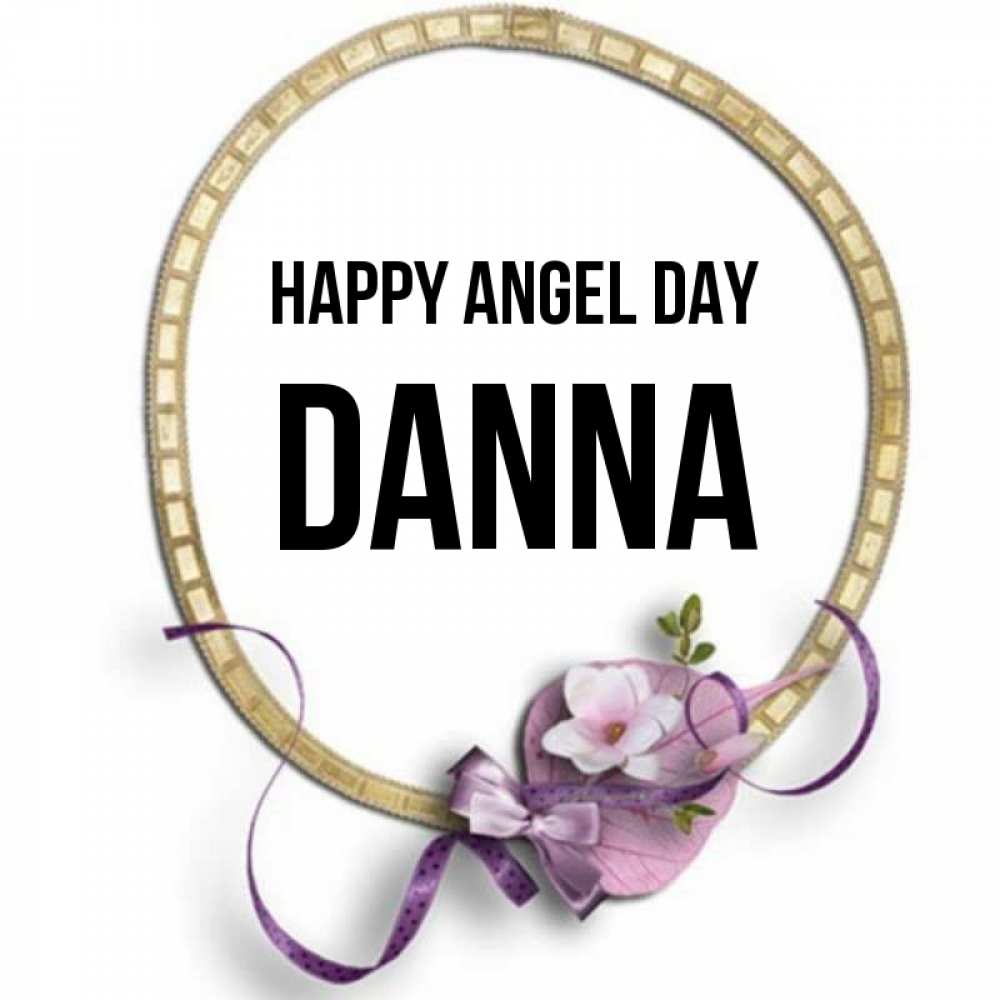 Greetings card с именем, Danna happy angel day золотая рамочка Greetings with text for free download 