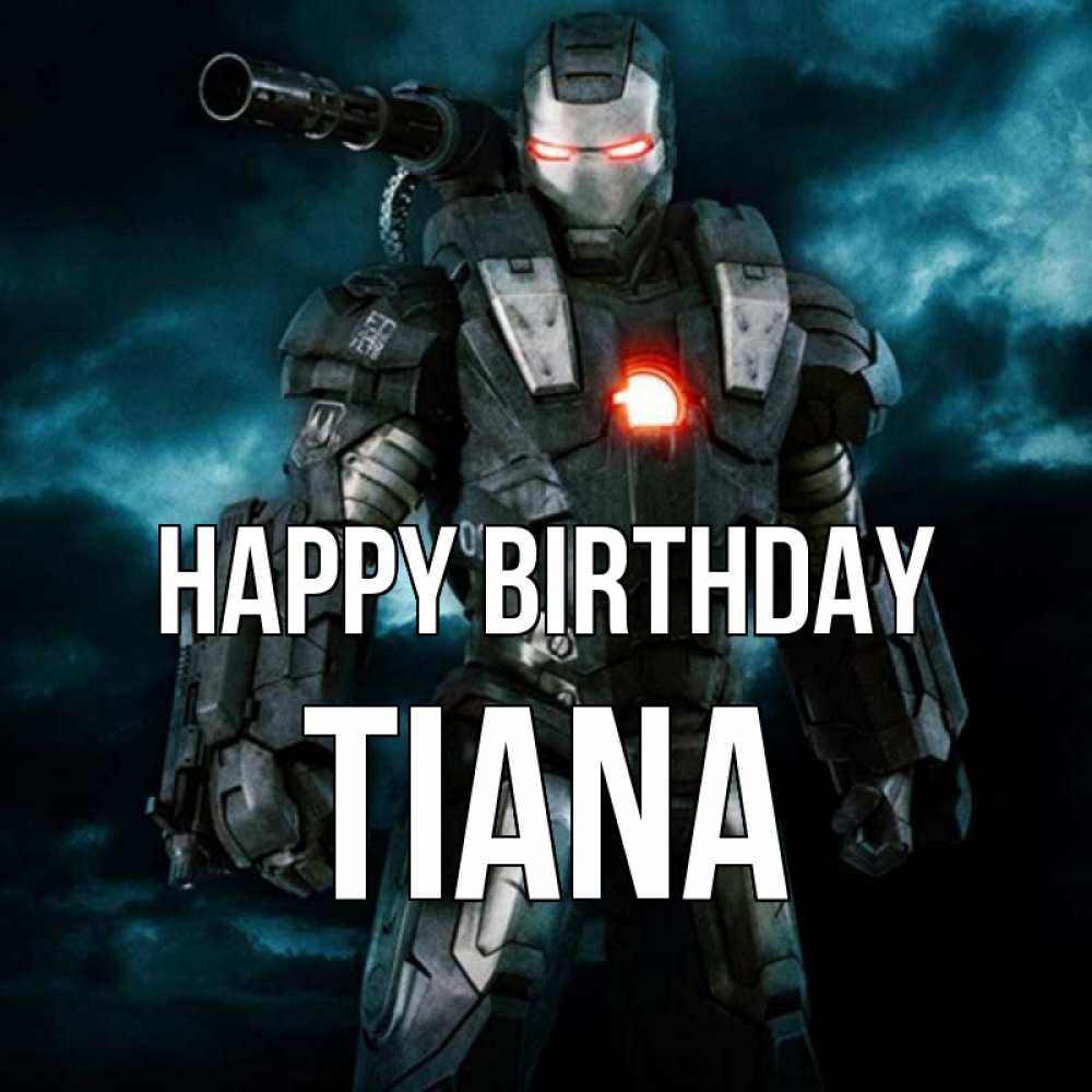 Greetings card с именем, Tiana Happy Birthday марвел супергерой в новом костюме Greetings with text for free download 